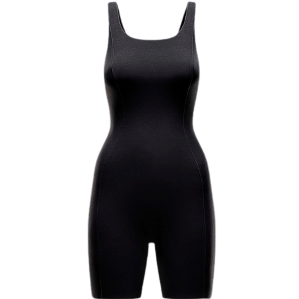 Nike Zenvy $110 Dri-Fit Shorts Bodysuit FN3031-010 Black Built in Bra 6" leg XS